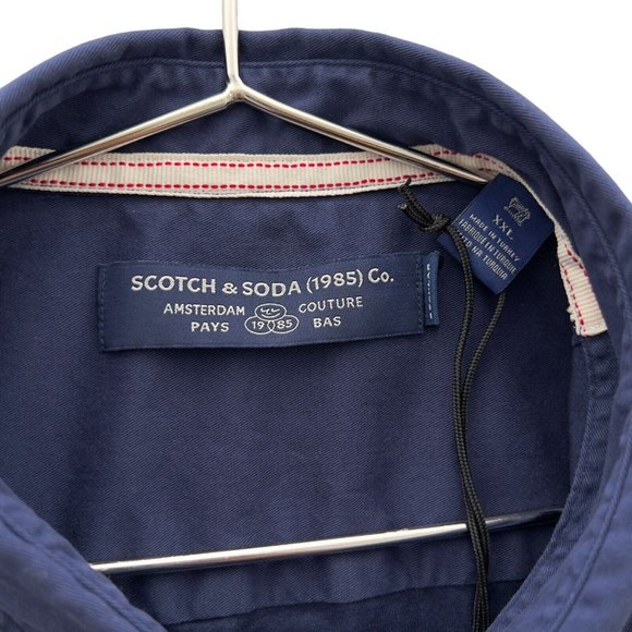 NEW SCOTCH & SODA Mens Blue Long Sleeve Button-up Shirt Size XXL NWT 4 0041 - Picture 5 of 12